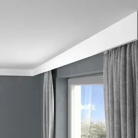 PROVISTON | Vorhangleiste Polystyrol 41 x 100 x 2000 mm Weiß Stuckleiste Indirekte Beleuchtung