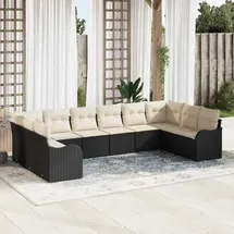 vidaXL Garten-Lounge-Set 10-tlg. schwarz
