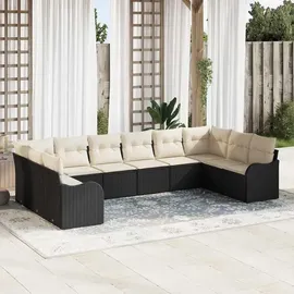 vidaXL Garten-Lounge-Set 10-tlg. schwarz
