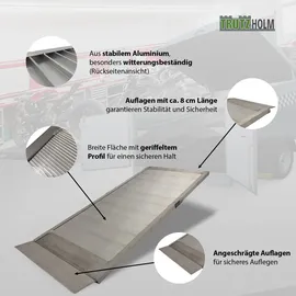 Baumarktplus TRUTZHOLM 1 x Breitrampe 214 x 74 cm Traglast 600 kg Alu grau geriffelt Auffahrrampe Eventrampe Laderampe