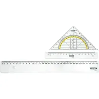 Stylex Zeichengarnitur: Lienal 15cm, Lineal 30cm, Geodreieck, 3er Set