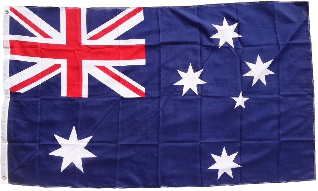 Flagge Australien 90 x 150 cm Fahne mit 2 Ösen 100g/m2 Stoffgewicht Hissflagge Hissen
