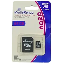 MediaRange Micro SDXC Speicherkarte 64 GB mit SD Adapter