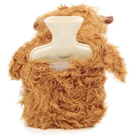 Puckator Wärmflasche Highland Kuh Kuscheltier mit Plüsch Hülle 650 ml Kinder Bettflasche