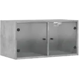 vidaXL Wandschrank mit Glastüren Betongrau 68,5x37x35 cm