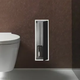 EMCO Asis Module 150 Toilettenbürstengarnitur-Modul 49,5 x 16,8 cm Schwarz Glas