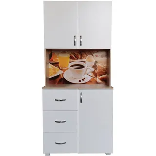 Hti-Living Küchenbuffet 3 Schubladen Blanca Bistro 80 x 180 x 40 cm BEIGE