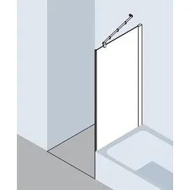Kermi Pasa XP Seitenwand verkürzt neben Badewanne PXTVD07516VUK 75x160cm, silber hochglanz, ESG Opaco,