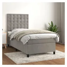 vidaXL Boxspringbett 100 x 200 cm Hellgrau