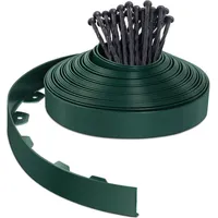 Flexible Rasenkante Beeteinfassungen Kunststoff, mit 40 Erdanker, Länge 20m Höhe 5cm, Grün - Vounot