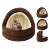 Katzenbett 40x40x35 cm Braun und Creme