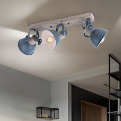Holz Decken Strahler bewegliche Spots Grau Leuchte Wohn Zimmer Lampe Beleuchtung  2133GR