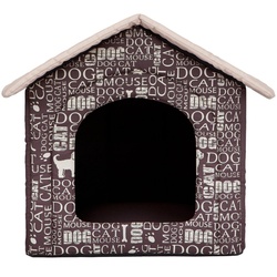 Bjird Tierhaus Hundehütte – Hundehöhle für kleine mittelgroße und große Hunde, Hundeliegen mit herausnehmbarer Dach, Größe S-XXXL, made in EU braun 76 cm x 74 cm x 72 cm