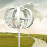 Windkraftanlage 600W Windturbine Generator Weiß Laterne Vertikale Windgenerator 5 Blätter Windkraftanlage Kit mit Controller 12V/24V (Weiß, 24V)