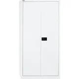 BISLEY Flügeltürenschrank Universal, 4 Fachböden, 5 OH, Metall, 696 Verkehrsweiß, 40 x 91.4 x 195 cm