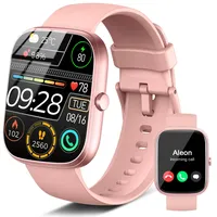 Smartwatch Damen Herren mit Telefonfunktion, Smart Watch mit Schlafmonitor SpO2 Herzfrequenz, 1.91" Fitnessuhr Schrittzähler Uhr, 110+ Sportmodi, IP68 Wasserdicht Fitness Tracker für Android iOS Rosa