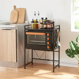 [en.casa] Mikrowellenregal Sorsele 63 x 78,5 x 32 cm Schwarz