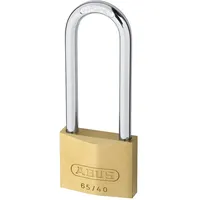 ABUS Vorhängeschloss Messing 65/40HB63 gl.-404 - gleichschließend und mit hohem Bügel - Messing-Schlosskörper - gehärteter Stahlbügel - ABUS-Sicherheitslevel 5