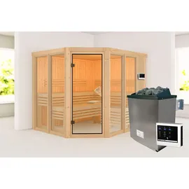Karibu Ainur inkl. 9 kW Ofen + Steuergerät Easy Finnisch