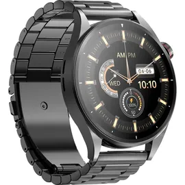 Maxcom FW66 BT 51 mm Metallgehäuse schwarz Metallarmband grau One Size