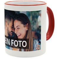 PhotoFancy® - Fototasse mit eigenem Bild - Personalisierte Tasse mit eigenem Foto selbst gestalten - Rot