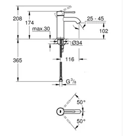 Grohe Essence S-Size Einhandmischer brushed hard graphite 23590AL1