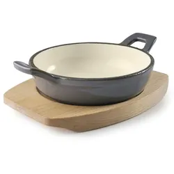 LACOR Auflaufform MAGMA GREY rund emailliertes Gusseisen 18,5 cm 720 ml 25849