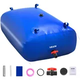 Vevor Wasserblasen Aufbewahrungsbehälter, 330L Wassertank, 1000D PVC verdickter Wasserbeutel, 0,9mm Wassersack zusammenklappbar, für Gartenbewässerung, Camping, Wohnmobile, Notfallgebrauch –Blau