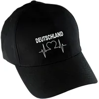 Multifanshop Baseballcap - Deutschland - Herzschlag - Druck weiß