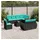 vidaXL Gartensofa-Set 9-tlg. Loungesofa schwarz