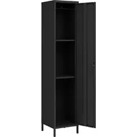 [en.casa] Seinäjoki Kleiderschrank 180x38x38 cm Schwarz