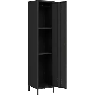 [en.casa] Seinäjoki Kleiderschrank 180x38x38 cm Schwarz