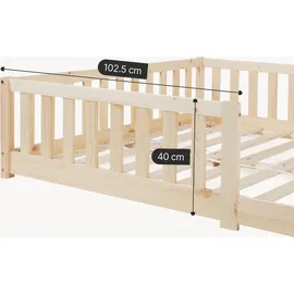 [en.casa] Kinderbett Tanna 120 x 200 cm Kiefer massiv natur beige