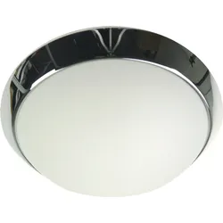 NIERMANN Deckenleuchte "Opal matt, Dekorring Chrom", grau (chrom), Ø 50cm, Lampen