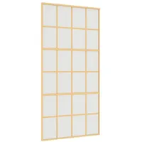 vidaXL Haustür Schiebetür Golden 102,5x205 cm Matt ESG-Glas und Aluminium (1-St)