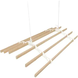 MonsterShop 6-Latten-Wäscheständer 1,5 m elfenbeinfarben