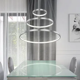 ETC Shop Hängeleuchte Wohnzimmer LED Pendelleuchte Ring Hängelampe Esstisch dimmbar höhenverstellbar, 1x LED 1x 57 Watt 1x 2200 lm, DxH 51x120 cm, Esstisch