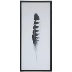 Chic Antique Bild mit Federnmotiv und schwarzem Rahmen, Motiv 1
