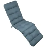 Beautissu Bequeme Liegenauflage Deckchair, 200x50x8 cm, Taubenblau - Blau