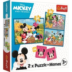 2 in 1 Puzzles + Memo Mickey Mouse