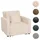 Mendler Schlafsessel HWC-L90 Cord 100 x 86 x 88 cm Creme-weiß mit Kissen