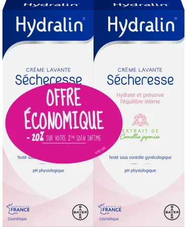 Hydralin Sécheresse Creme-Waschlotion Intimhygienepflege Flakon Duopack 2x200ml