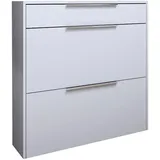 borchardt Möbel Oliva 89 x 88 x 24 cm hängend mit 2 Doppeltrommeln und 1 Schubkasten weiß matt / weiß