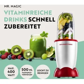 GOURMETmaxx Mr. Magic Standmixer silber/rot 4 tlg. 400 W