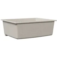 VidaXL Küchensink mit Überlaufloch Beiger Granit