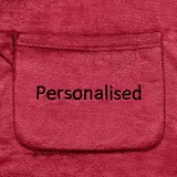 DecoKing Kuscheldecke mit Namen Personalisiert mit Ärmeln Geschenke für Frauen und Männer 170x200 cm Rot Ärmeldecke Microfaser TV Decke Lazy