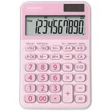 Sharp Taschenrechner, Tischrechner 10-stellig rosa (Solarzellen, Batterien)