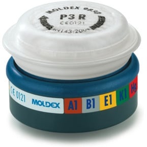 Moldex Kombifilter A1B1E1K1Hg P3 RD, für Serie 7000 + 9000, EasyLock®, organische Gase, anorganische Gase, Saure Gase, Ammoniak, Schwefeldioxid, Quecksilber und Partikel