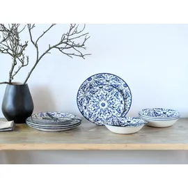 CreaTable Fresco Kombiservice 12-tlg. blau/ornamentmotiv