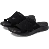 SKECHERS Damen Slides, Schwarz/Schwarz, 35 EU